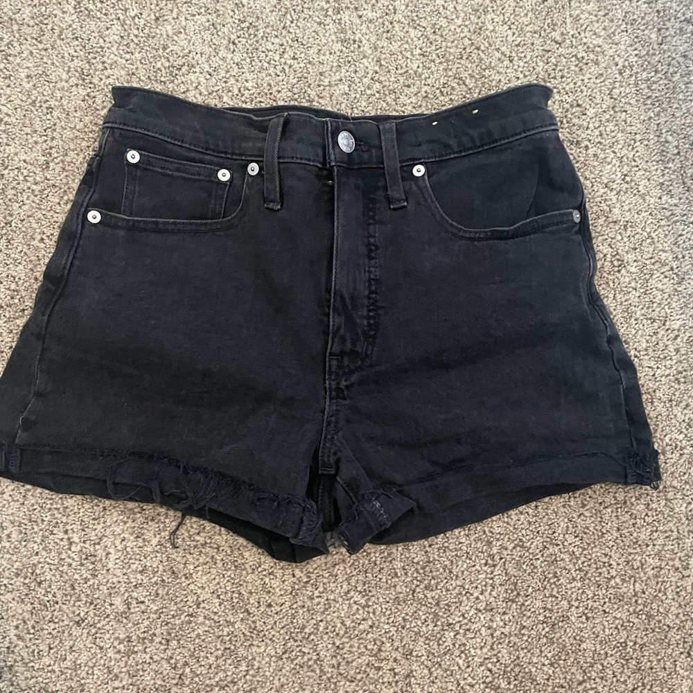 High-rise Black Denim Women's Shorts